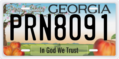 GA license plate PRN8091