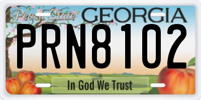 GA license plate PRN8102