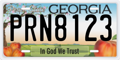 GA license plate PRN8123