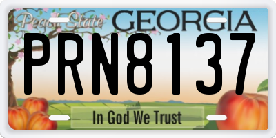 GA license plate PRN8137