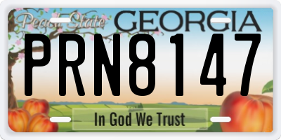 GA license plate PRN8147