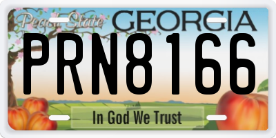 GA license plate PRN8166