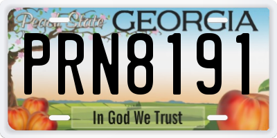 GA license plate PRN8191