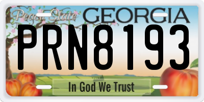 GA license plate PRN8193