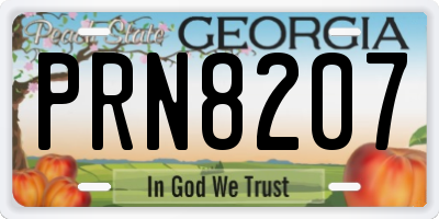GA license plate PRN8207