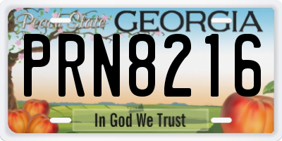 GA license plate PRN8216