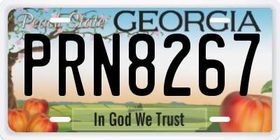 GA license plate PRN8267