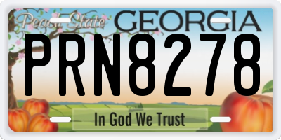 GA license plate PRN8278