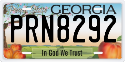 GA license plate PRN8292