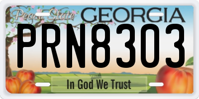 GA license plate PRN8303