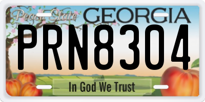 GA license plate PRN8304