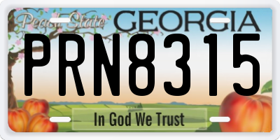 GA license plate PRN8315