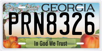 GA license plate PRN8326