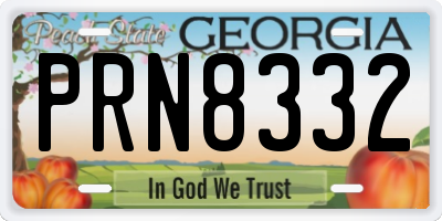 GA license plate PRN8332
