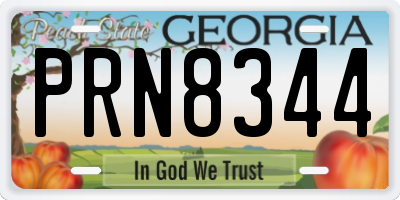 GA license plate PRN8344