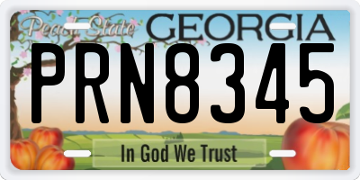 GA license plate PRN8345
