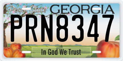 GA license plate PRN8347