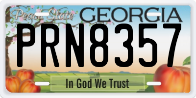 GA license plate PRN8357