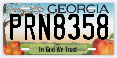 GA license plate PRN8358