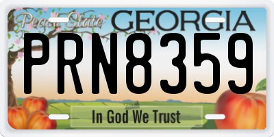GA license plate PRN8359