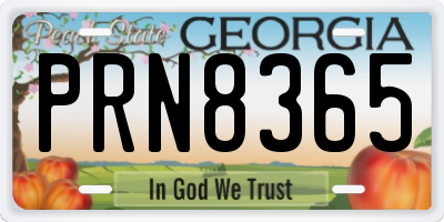 GA license plate PRN8365