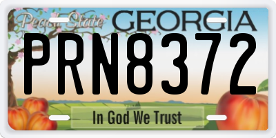 GA license plate PRN8372