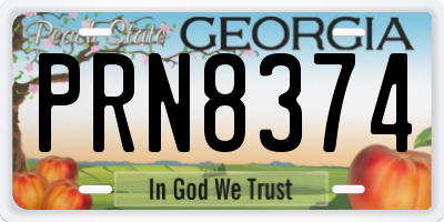 GA license plate PRN8374