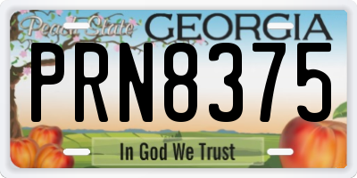 GA license plate PRN8375
