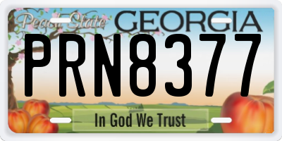 GA license plate PRN8377