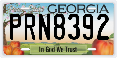 GA license plate PRN8392