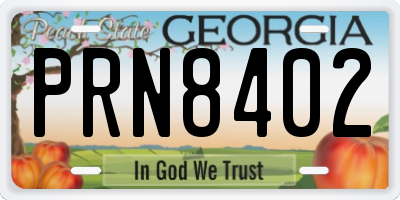 GA license plate PRN8402