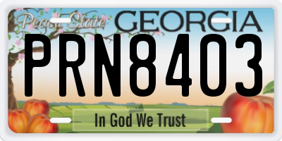 GA license plate PRN8403