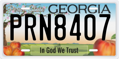 GA license plate PRN8407