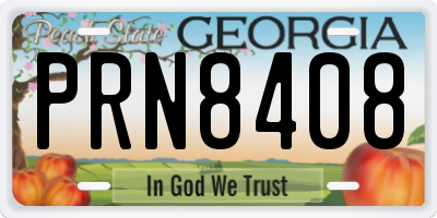 GA license plate PRN8408