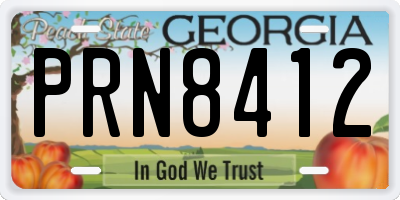 GA license plate PRN8412