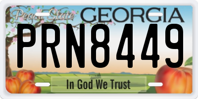 GA license plate PRN8449