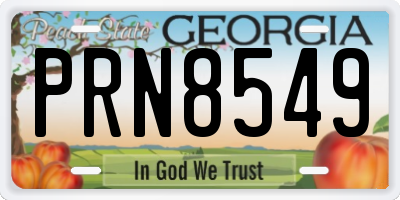 GA license plate PRN8549