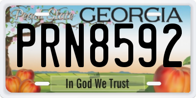 GA license plate PRN8592
