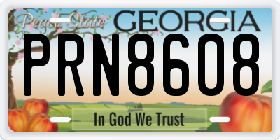 GA license plate PRN8608