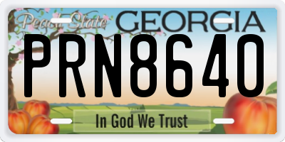GA license plate PRN8640