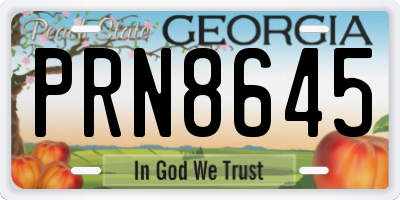 GA license plate PRN8645
