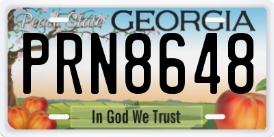 GA license plate PRN8648