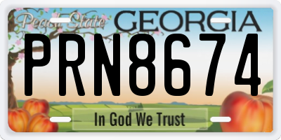 GA license plate PRN8674