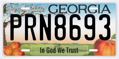 GA license plate PRN8693