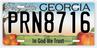 GA license plate PRN8716