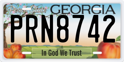 GA license plate PRN8742