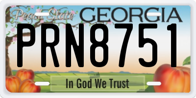 GA license plate PRN8751