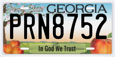 GA license plate PRN8752