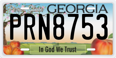 GA license plate PRN8753