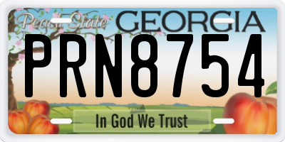 GA license plate PRN8754